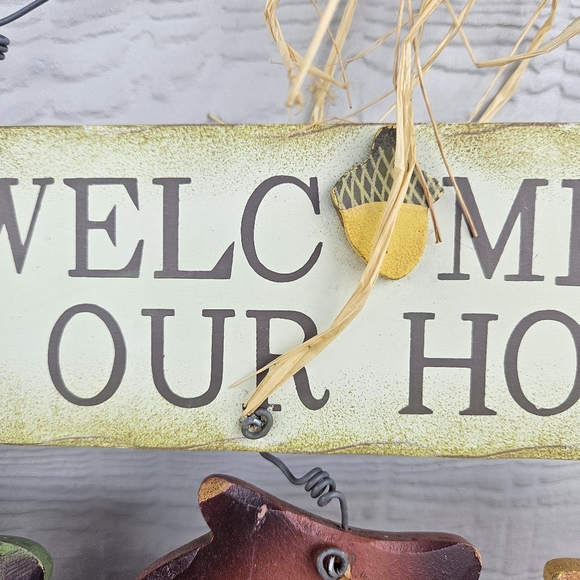 Autumn Leaves Hanging Welcome to Our Home Wooden Decor Sign Plaque Fall - Picture 3 of 9